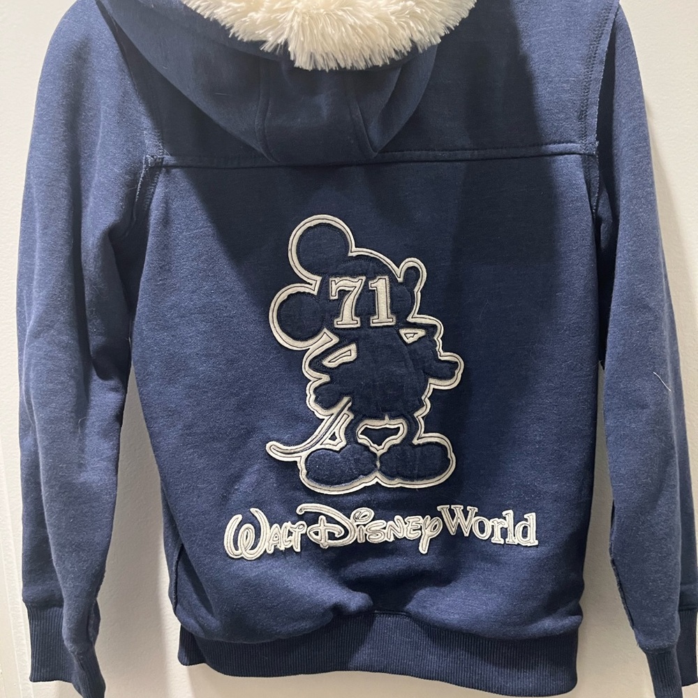 Walt Disney World Faux Fur Zip Hoodie Size small